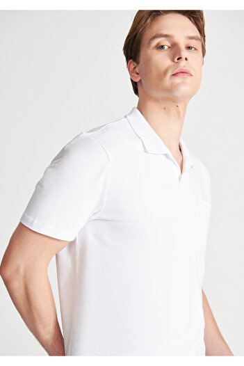 Mavi Weißes Polo-T-Shirt, reguläre Passform / normaler Schnitt, 0610297-620