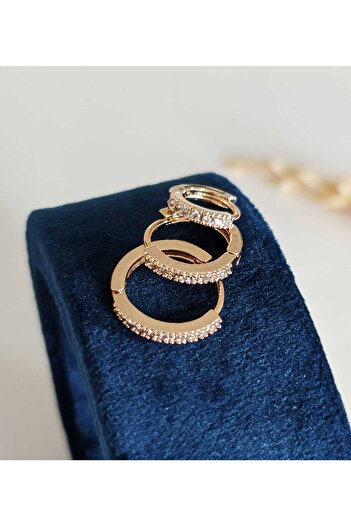 SU PERİSİ TAKI BİJUTERİ Gold Hoop Set of 3 Earrings