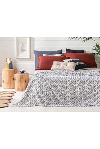 English Home Gem Roses Друкована двоспальна ковдра 200x220 см Indigo