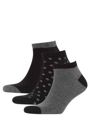 DeFacto Men's Cotton 3-Piece Short Socks