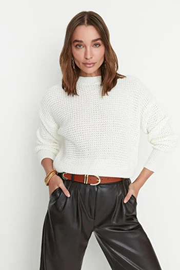 Trendyol Collection Ecru Basic Knitwear Sweater TWOAW22KZ0925