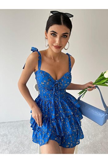 Özel Tasarım Rochie cu bretele Fusta Rochie cu volan Rochie cu bretele Rochie mini Rochie florală