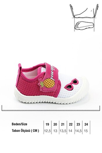 GEZER White Fuchsia Orthopedic Baby Girl Kids Summer Linen Shoes 3270