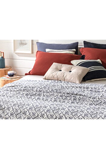 English Home Gem Roses Друкована двоспальна ковдра 200x220 см Indigo
