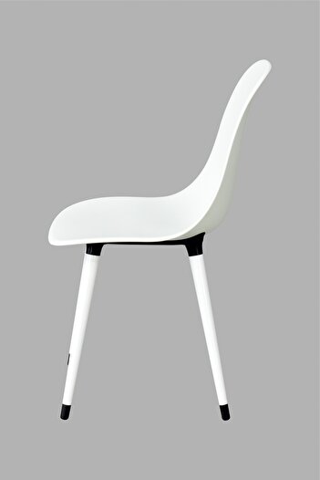 VİLİNZE Eames Beyaz Ahşap Ayak Plastik Beyaz Sandalye