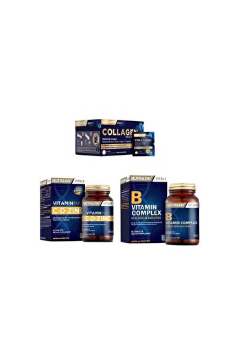 Nutraxin Collagen 30 Sachet 10000 Mg + Vitamin B Max + Zinc 60 Tablets