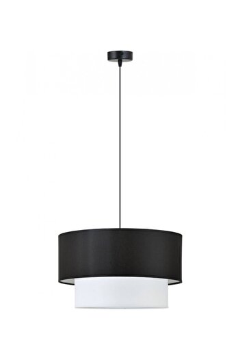 Emg DesiGn Kumaş Başlık Modern Siyah Beyaz Pasta Avize