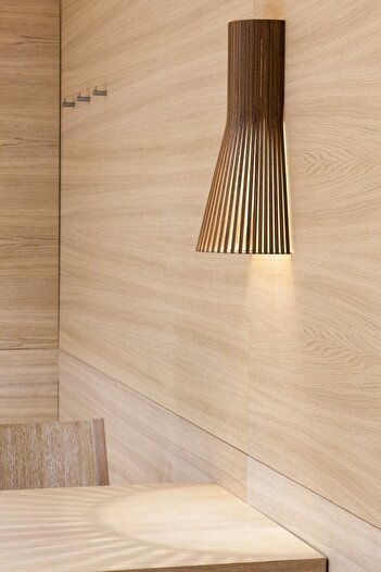 hü ma tasarım ve aksesuar Konic Modern Design Natural Wood Mdf Laser Cut Rustic Living Room Sconce (1 Piece)