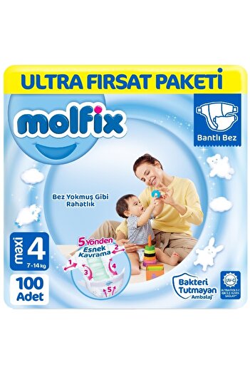 Molfix Baby Diapers Size 4 Ultra Opportunity Pack 100 Pieces