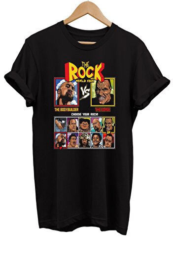 remonz Μπλουζάκι με στάμπα Dwayne Johnson The Rock Characters 100% βαμβακερό υπερμεγέθη