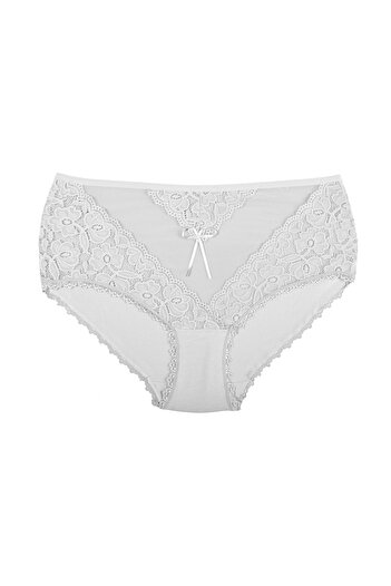 Zena 2-Piece High Waist Tulle and Lace Detailed Cotton Plus Size Women's Panties