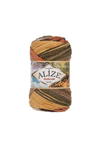 Alize 5 Pieces Burcum Tie Dye 6060 Knit - Vest and Cardigan Lanyard Scarfs Sweater Yarn