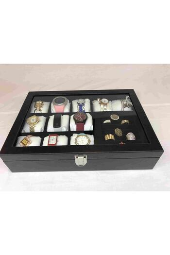 Kelepir Fırsatlar 11 Pieces Wristwatch And Ziynet Item Ring Necklace Bracelet Box Decorative Glass Box with Lid