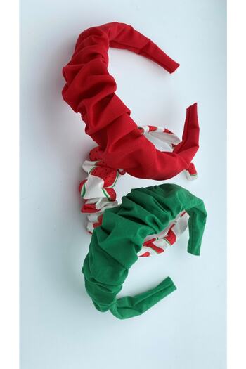 White Alamode Green, Red and Watermelon Patterned 3-Piece Crown Set