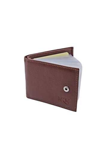 MKM Man Genuine Leather Wallet with Transparent Card Holder Side Model