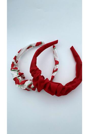 White Alamode Watermelon Patterned and Red Colored 2-Piece Crown