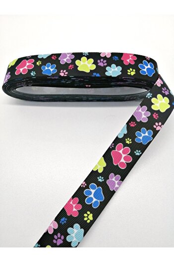Hobigram Πολύχρωμη κορδέλα Grosgrain με μοτίβο ποδιών 2,5 cm 3 Yards – Κορδέλα, Κομψό Σχέδιο, Γυναικείο Αξεσουάρ – Κορδέλα