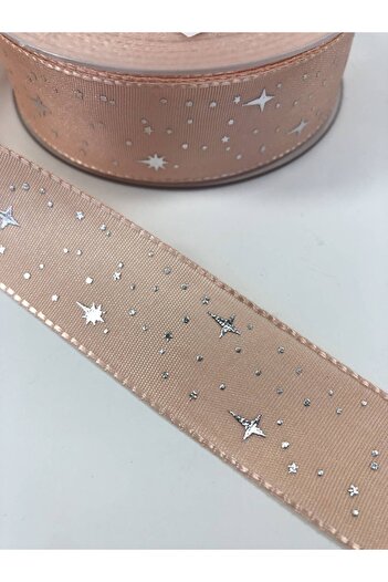 Hobigram Yavruağzı Star Patterned Taffeta Ribbon – Special Design, Accessory, Quality Production, Eye-Catching Style –