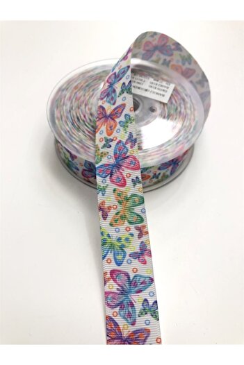 Hobigram Panglică Grosgrain cu Motiv Fluture 2,5 Cm – Panglică, Design Elegant, Accesoriu Femei