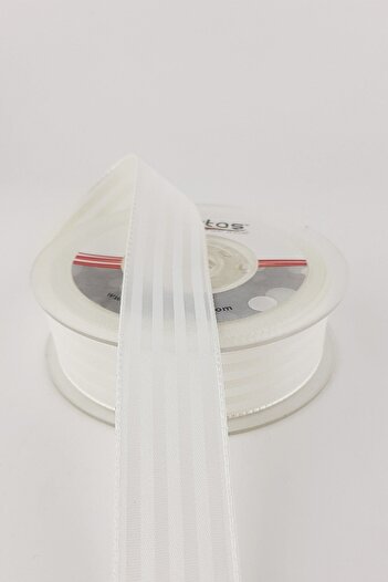Hobigram Cream Striped Taffeta Ribbon – Special Design, Accessory, Quality Production, Eye-Catching Style – Ribbon