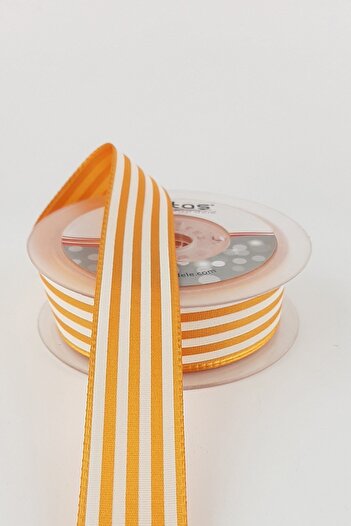 Hobigram Orange Striped Taffeta Ribbon – Custom Design, Accessory, Quality Production, Eye-Catching Style – Ribbon –