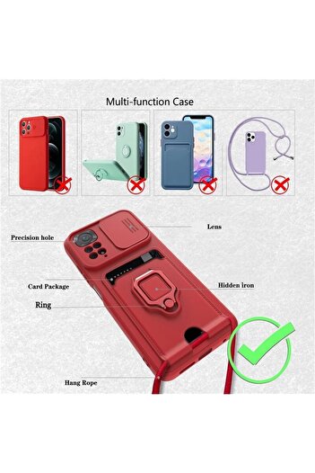 m.tk moveteck Xiaomi Redmi Note 11 Pro & 12 Pro 4g Compatible Case Camera Protected Ring Business Card Zuma Silicone