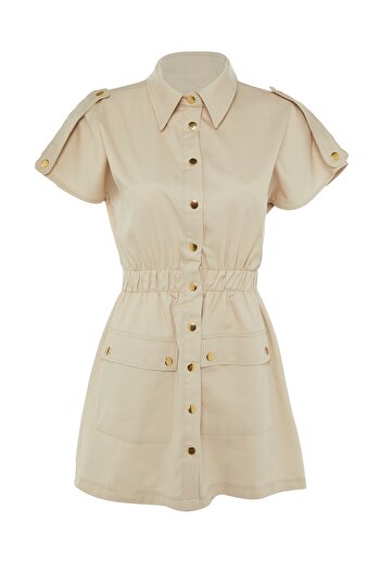 Trendyol Collection Stone Shirt Collar Petite Dress TWOSS22EL00029