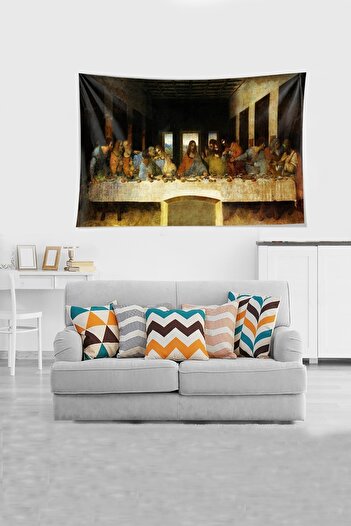 on the clouds Bej Son Akşam Yemeği Leke Tutmaz Kadife Kumaş Duvar Örtüsü Duvar Halısı Tapestry