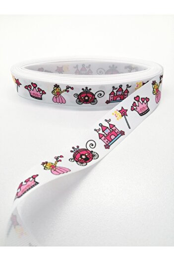 Hobigram Panglică Grosgrain cu Motiv Printesa 2,5 Cm 2 Metri – Panglică, Design Elegant, Accesoriu Femei – Panglică –