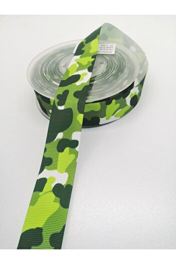 Hobigram Πράσινη κορδέλα με μοτίβο παραλλαγής Grosgrain 2,5 cm 2 μέτρα – Κορδέλα, Κομψό Σχέδιο, Γυναικείο Αξεσουάρ – Κορδέλα