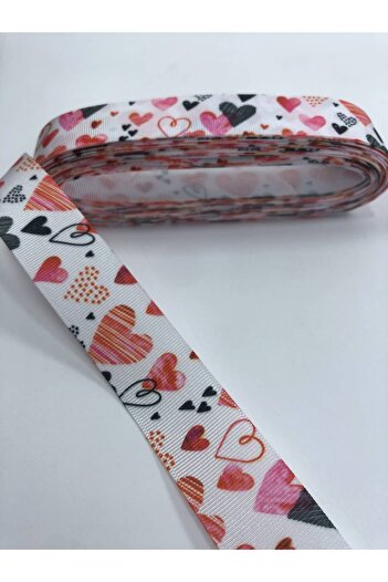 Hobigram Πολύχρωμη κορδέλα Grosgrain με μοτίβο καρδιάς – Προσαρμοσμένο σχέδιο, αξεσουάρ, ποιοτική παραγωγή, εντυπωσιακή στυλ