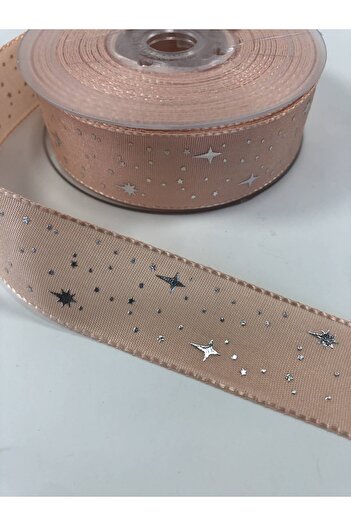 Hobigram Yavruağzı Star Patterned Taffeta Ribbon – Special Design, Accessory, Quality Production, Eye-Catching Style –