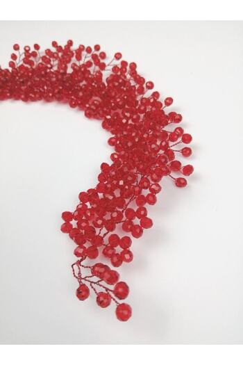 Hobigram Red Crystal Stone Hair and Turban Accessory – Other Hair Accessories, Stylish Design, Women's Accessory