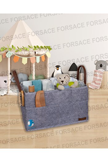 FORSACE Gray 3-Eye Felt Leather Baby Care Set