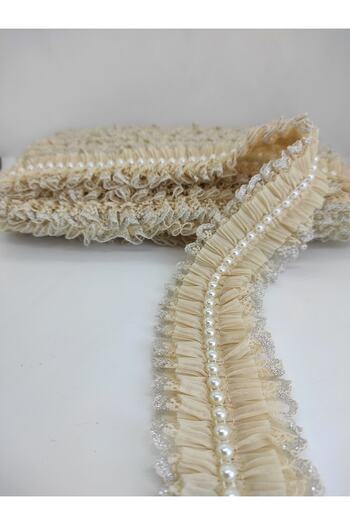 Hobigram Βιζόν Ασημί Glitter Pearl Ruffle Κορδέλα – Ειδικό Σχέδιο, Αξεσουάρ, Ποιοτική Παραγωγή, Εντυπωσιακό Στυλ –