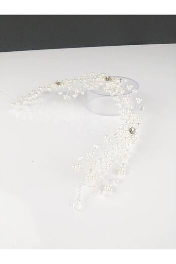 Hobigram White Crystal Hair and Turban Accessory – Special Design, Accessory, Quality Production, Eye-Catching Style –