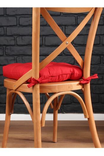 ALTINPAMUK 6-Piece Gold Red Pofidik Chair Cushion Special Stitched 40X40Cm