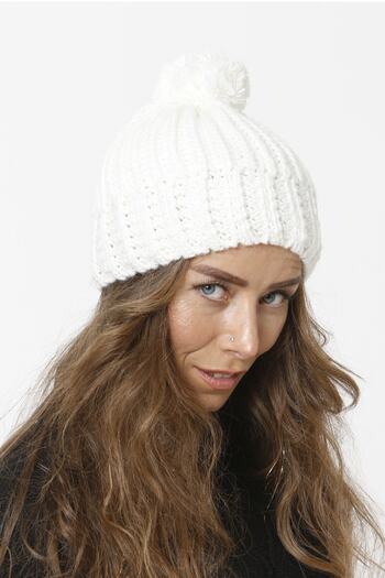 Vemod 51u Pompom Knitwear Knitted Beanie - Bone
