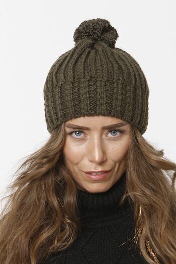 Vemod 51u Pompom Knitwear Knitted Beanie - Khaki
