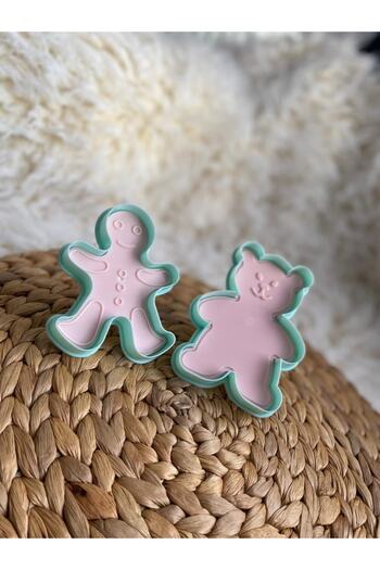 Bayev 3117 Cookie Mold for Kids (Teddy Bear - Gingerbread Man - Heart - Star) 4 Different Models