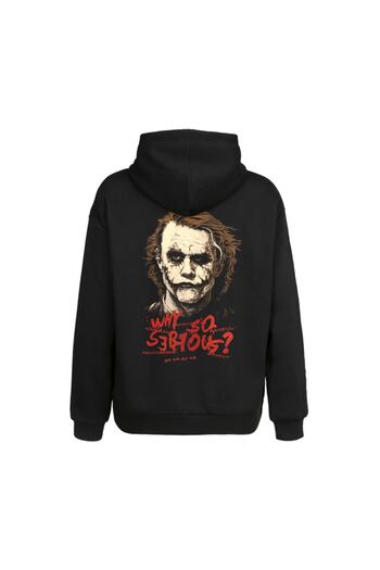 Orijin Tekstil Joker Why So Serious Φούτερ με κουκούλα με στάμπα μπροστά και πίσω