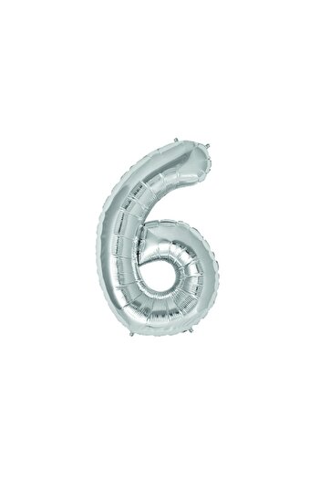 Deniz Party Store Gümüş Folyo Balon ( 6 ) Rakamı 36 - 40 Cm