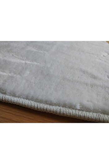 Başaran tekstil 50 X 80cm Pofuduk Kabarık Kalın Paspas, Beyaz