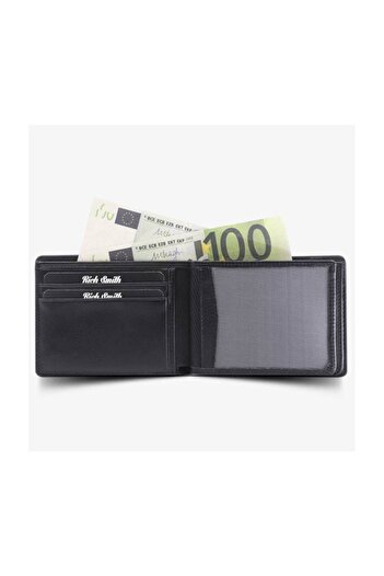 Rich Smith ®   Saffiano genuine leather men's wallet / 2513 black sack