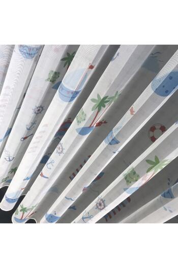 Brillant Children's Room Tulle Curtain Sailor Pattern 1 E 3 Regular Pleats