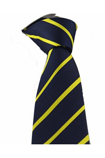 Brianze Yellow Navy Blue Striped Tie Fb-1