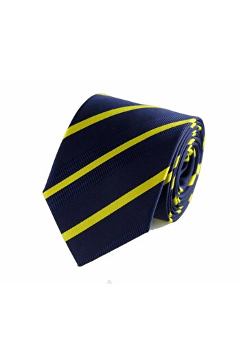 Brianze Yellow Navy Blue Striped Tie Fb-1