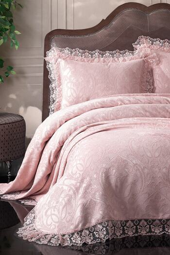 BİRHOME Violet Powder Lace Bedspread