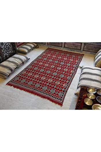 BAKIRÖZÜ HOME Şark Köşesi Halısı Modelleri Otantik Kilim Şili Modeli Kırmızı