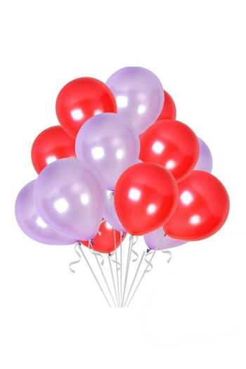 Party City Set of 10 Metallic Lilac-red Balloons